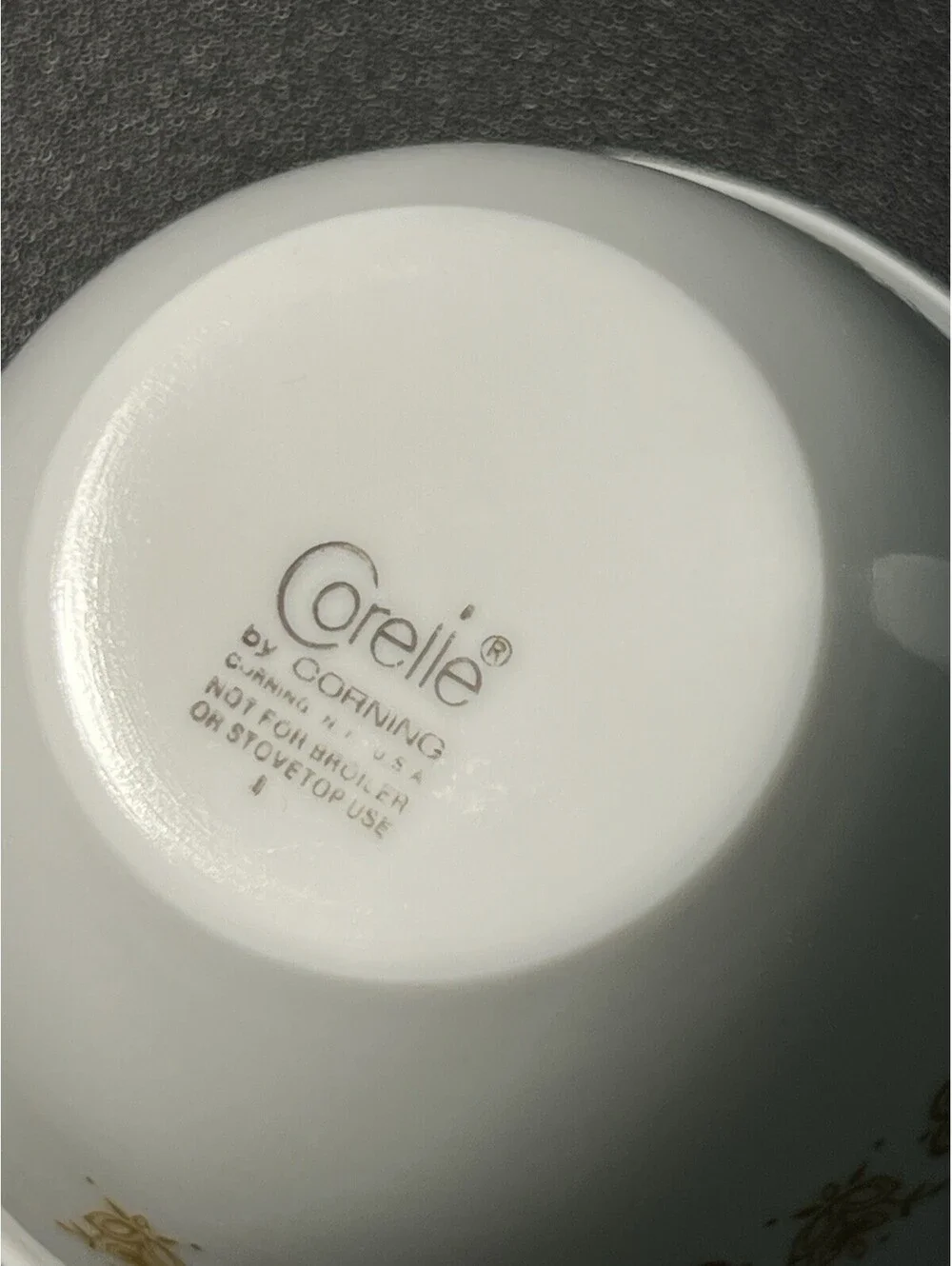 Corelle by Corning 1970s Butterfly Gold Creamer Gravy Boat, 5x2.5”